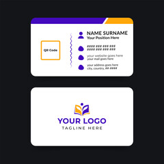 School admission abstract business card template design