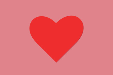  Valentine's Day vector: a bold red heart on a pink background. Perfect for expressing love in vibrant designs.