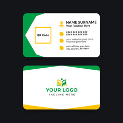 Educational clean and modern business card template design