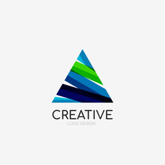 Triangle abstract logo, business emblem icon