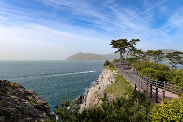 Maggeut seashore cliff observatory in Jisimdo island, Irun-myeon, Geoje-si, Gyeongsangnam-do, South...