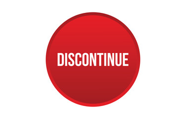 Discontinue red vector banner illustration isolated on white background