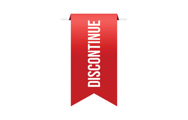 Discontinue banner design. Discontinue icon. Flat style vector illustration.