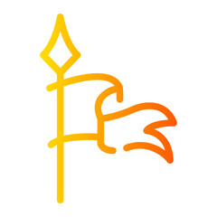 flag Line Gradient Icon