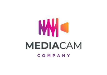 Letter MM Camera Broadcast Recorder Photo Logo Design
