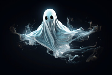 Vector of cuty ghost 3d - obrazy, fototapety, plakaty