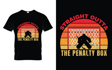 Straight Outta The Penalty Box Ice Hockey Player Gift Funny Hockey T Shirt