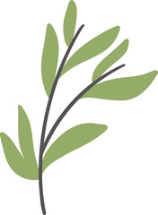Bamboo green leaves decoration illustration 
