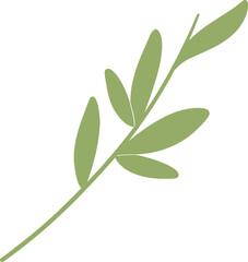 Bamboo green leaves decoration illustration 