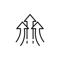 Increase arrow outline icons, design minimalist vector illustration ,simple transparent graphic element .Isolated on white background