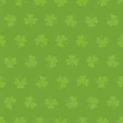 green repetitive background with shamrock shapes. vector seamless pattern. saint patrick day. fabric swatch. wrapping paper. continuous print. design element for greeting card, textile, home decor