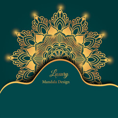 background with golden ornament mandala design.
