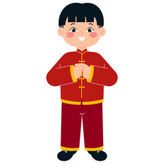 Happy Chinese Boy Illustration