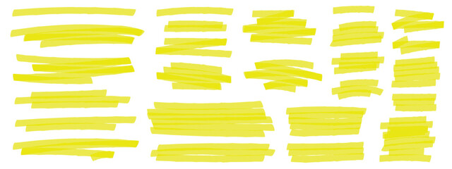 Highlight marker lines. yellow text highlighter markers strokes, highlights marking
