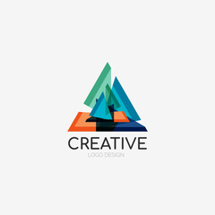 Triangle abstract logo, business emblem icon