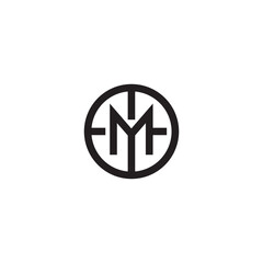 M logo template company illustration circle line design vector