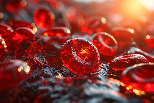 Blood Cells in a Red Sunset