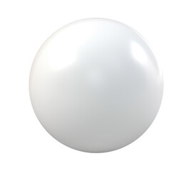White glossy sphere isolated on transparent background