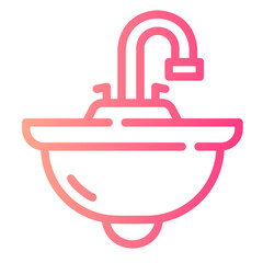 sink Line Gradient Icon
