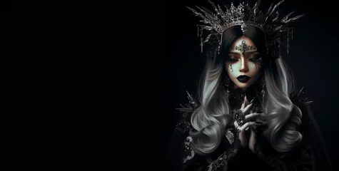 Fotobehang a dark queen on isolated black background, generative ai © Chaman