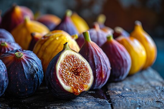Fresh Fruit: A Bunch of Figs and Plums