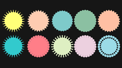 set of cute ribbons pastel color