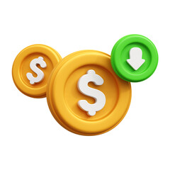 3d render money lost