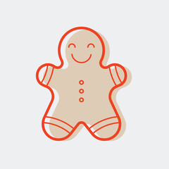 Gingerbread. Cute vector icon. Strokes are editable