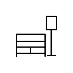 desk icon, home furniture, Simple Set suitable for any purpose. Web design, mobile apps.	