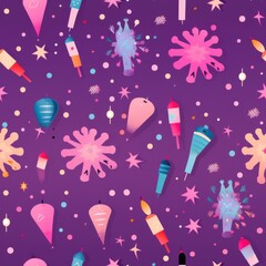 Cute Seamless pattern gift wrapping paper background.
