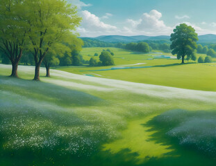 Obraz premium golf course in the morning