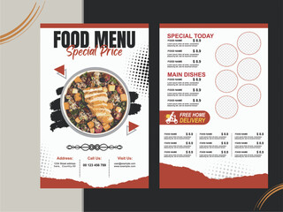 Fast food restaurant menu social media marketing web banner template design. Pizza, burger and healthy food business online promotion flyer with abstract background, logo and icon. Sale cover. - obrazy, fototapety, plakaty