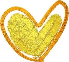 Metallic Gold Heart Digital Painting