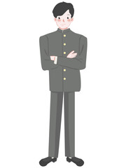 Obraz premium 腕組みする男子学生