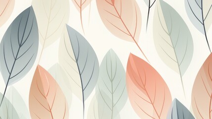 Simple and elegant Nordic leaves in soft colors.
