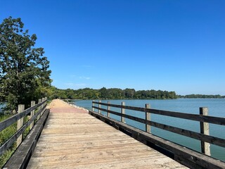 Fototapeta premium wooden bridge over the lake