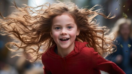 portrait of a girl with hair