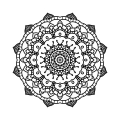 mandala line art vector decoration on white background