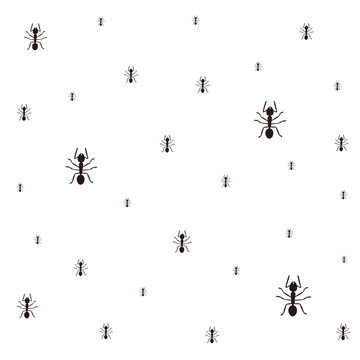 Black ants on white background, ant colony, raid, invasion. Vector Illustration for printing, backgrounds and packaging. Image can be used for greeting cards and posters. Isolated on white background.