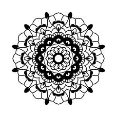 mandala line art vector decoration on white background
