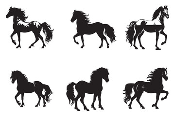 Fototapeta premium Vector pony horse silhouette