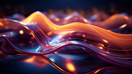 Abstract futuristic background with wave lines. - obrazy, fototapety, plakaty