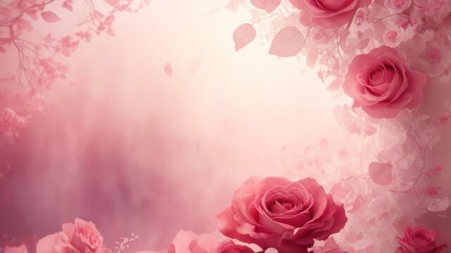 Romantic Valentine's Day background with roses, Valentine background, Valentine wallpaper