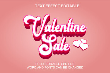 3d text effect valentine sale vector editable