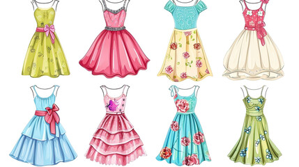 Set of Dress Illustrations