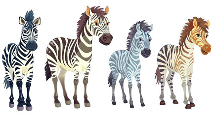Set Of Zebra Cartoon