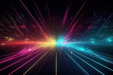 Fototapeta na wymiar Abstract background glowing lines Abstract neon lights background laser rays, glowing lines AIGenerated