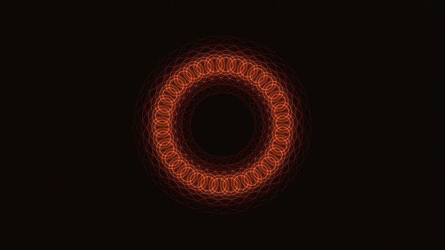 Spinning Sacred Geometric Circles, Glowing OrangeSeamless, VJ Loop