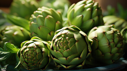 Fototapeta premium Artichoke flower, healthy vegan concept