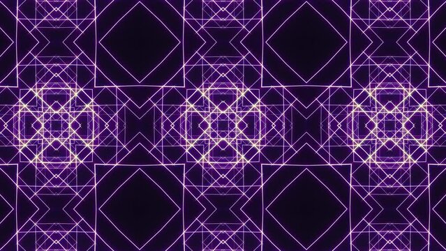 Sacred Geometry, Purple Kaleidoscope Pattern, Morphing Shape, Party Visuals, Seamless VJ Loop